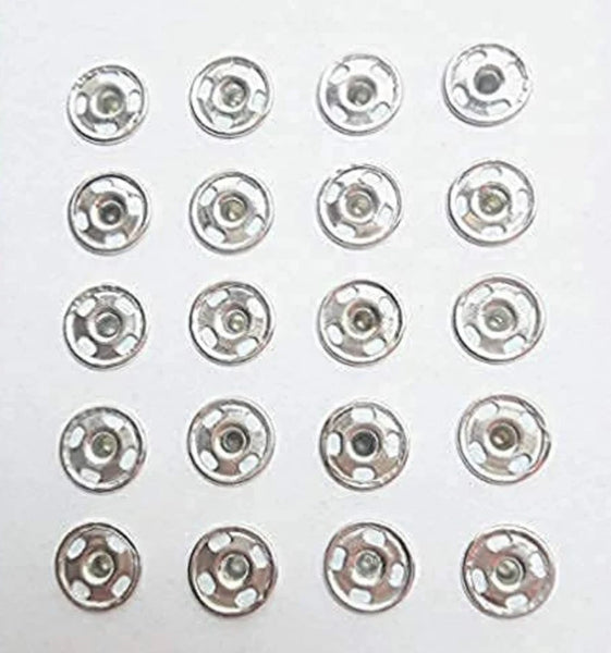 Wefab Press Buttons Push Button 200 pcs (Snap Fasteners) Studs Popper Button - Bra, Buttons, Brass Rust Proof Superior Guide Hole for Craft and Sewing