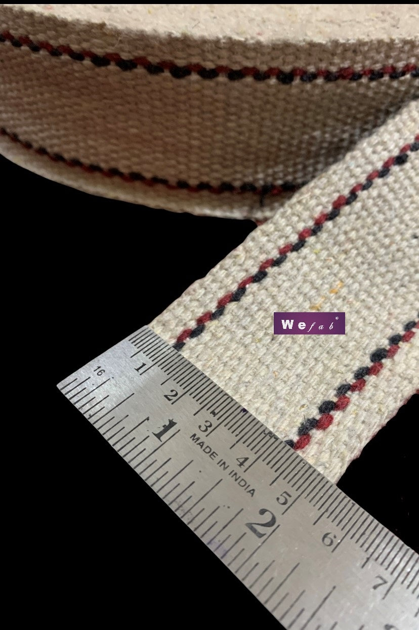 Wefab Niwar Cotton Canvas Bag Handle Belts Strap Webbing Herringbone Twill Tape 2 Inch x 100 yards