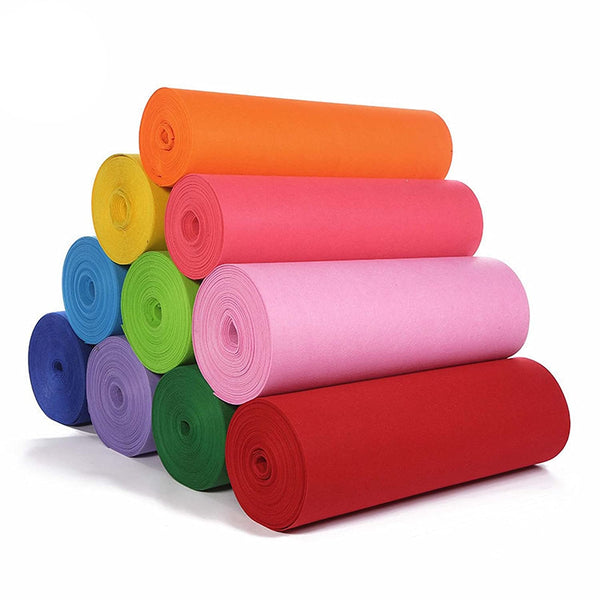 Wefab Fleece Fabric Non-Woven Multicolors 180 GSM Felt Cloth for Bags, Dresses, Cushions, Soft Toys Making, Art and Craft, Jackets, Purses etc