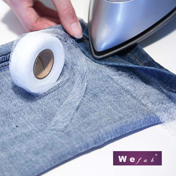 Wefab Iron on Interfacing Double Sided Fusible Fabric Roll Interlining 20mm Wide 100 yards Long Sewing Accessory Hem Tape - Wefab Textile Products