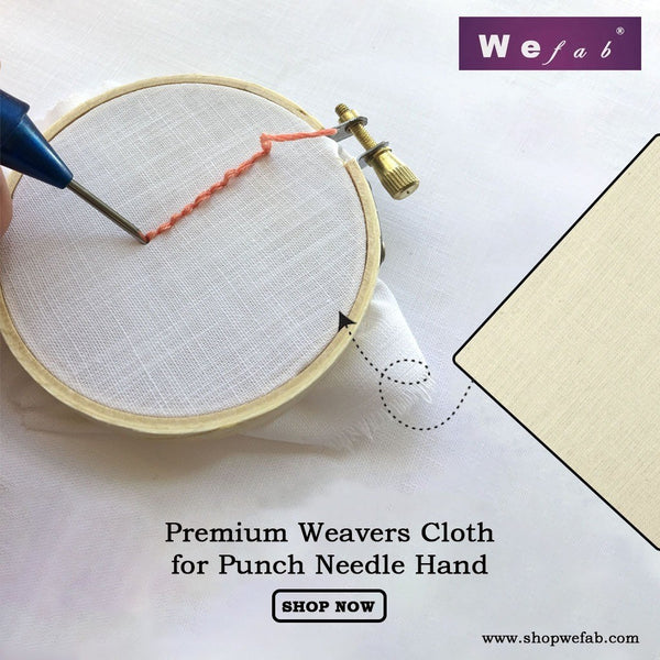 Wefab Punch Needle Cloth Cotton Needlework Fabric Punch Needle Embroidery Fabric for DIY Handmade Embroidery Art Crafts Gifts