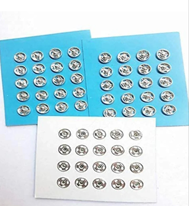 Wefab Press Buttons Push Button 200 pcs (Snap Fasteners) Studs Popper Button - Bra, Buttons, Brass Rust Proof Superior Guide Hole for Craft and Sewing